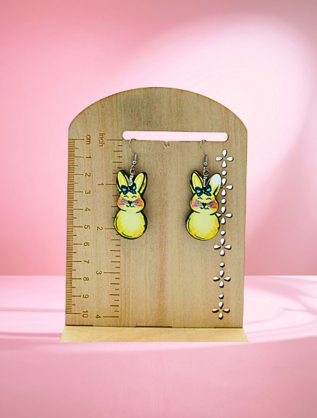 MDF- Bunny Shaped Sublimated Earrings 1.5 inch