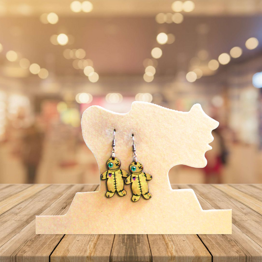 Fluffy Monster Shaped Sublimated Earrings