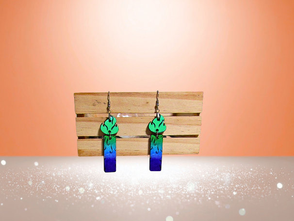 MDF-Candle Shaped Sublimated Earrings 2 inch