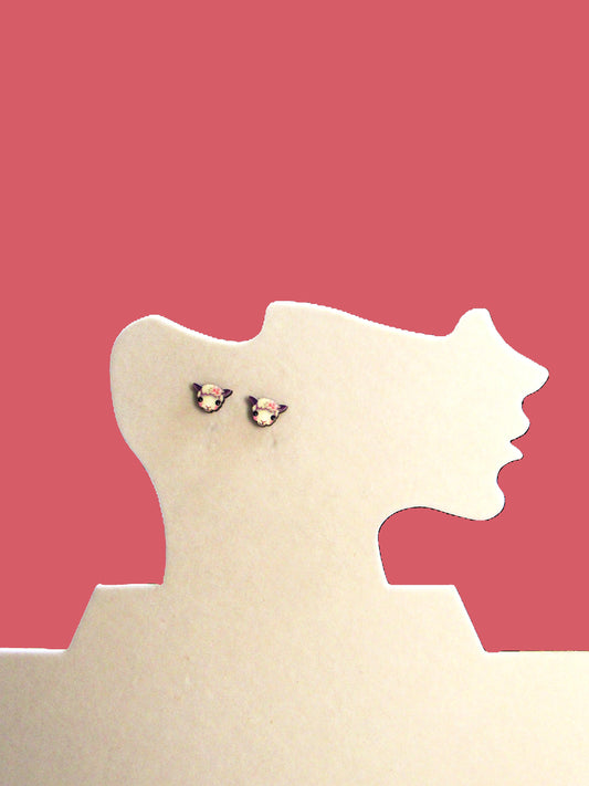 Sheep Head Shaped Stud Earrings Sublimated