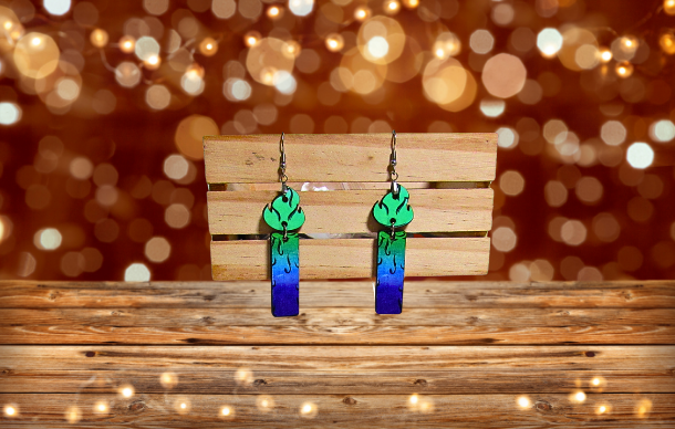 MDF-Candle Shaped Sublimated Earrings 2 inch