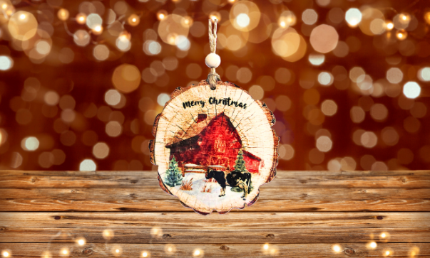 Wooden Slice Sublimated Ornament