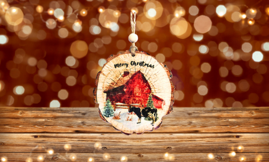Wooden Slice Sublimated Ornament