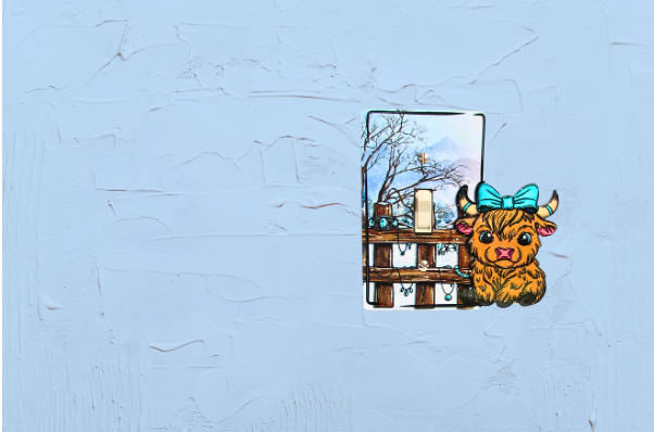 MDF - Highland Cow with Bow Sublimated Light Switch Cover