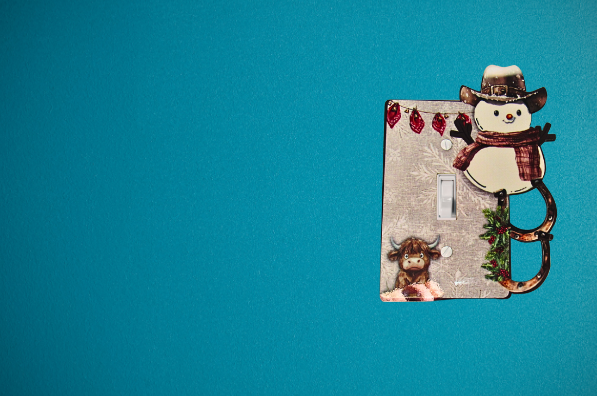 Cowboy Snowman Shaped Sublimated Light Switch Plate