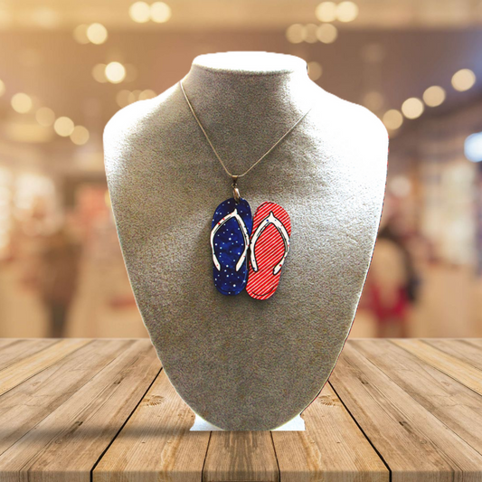 Flip Flop Shaped Sublimated Necklace