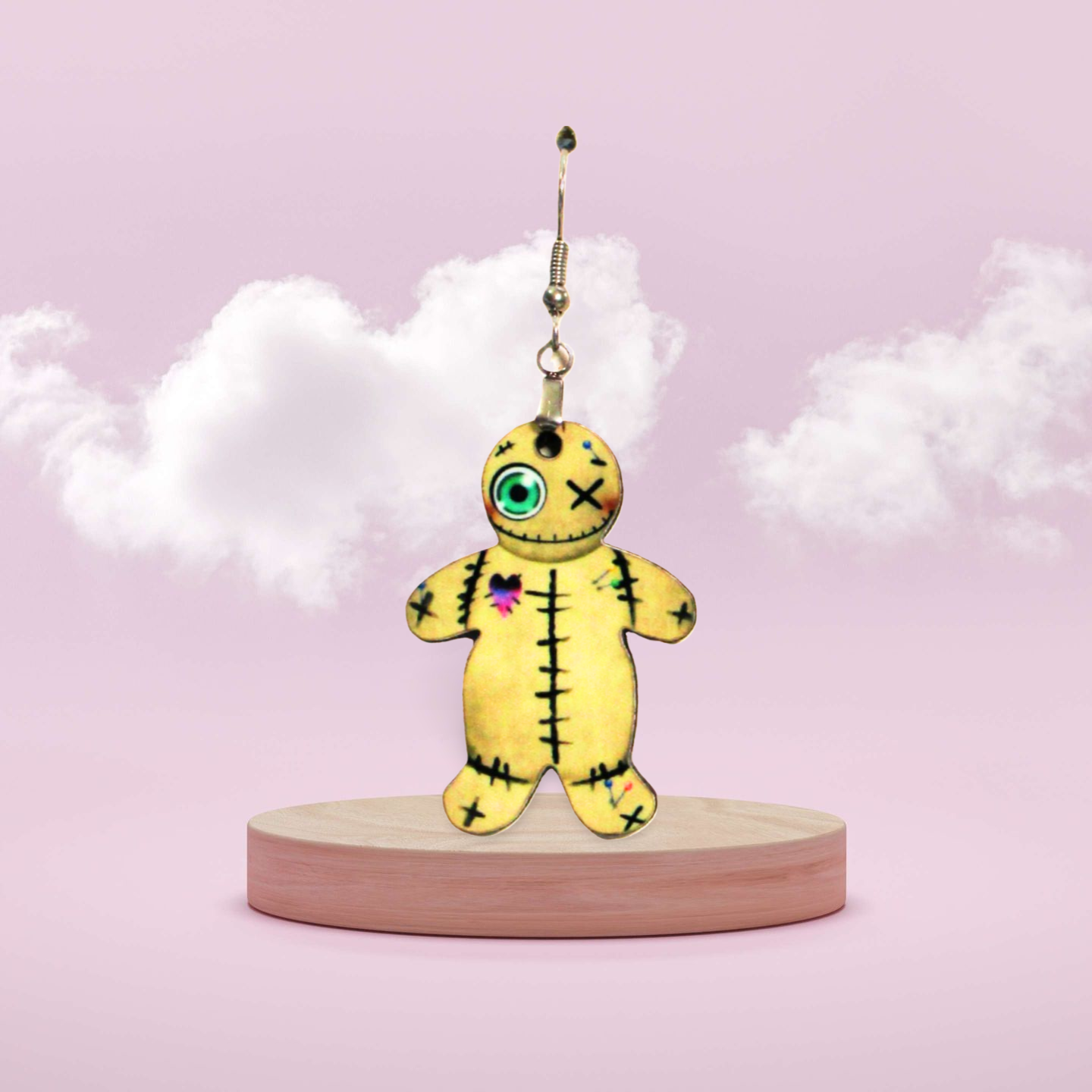 Fluffy Monster Shaped Sublimated Earrings