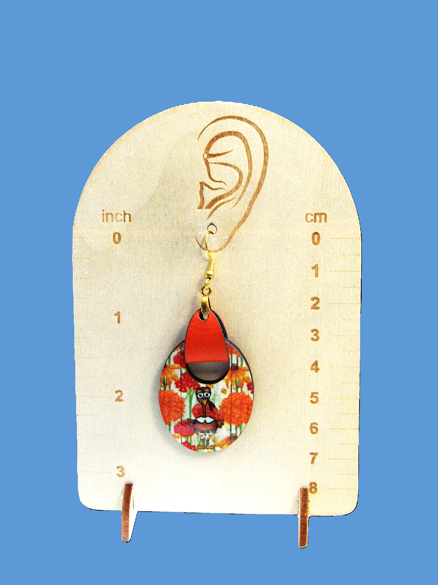 Boho Oval Shaped Sublimated Earring