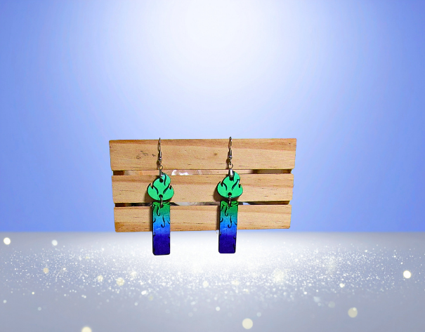MDF-Candle Shaped Sublimated Earrings 2 inch