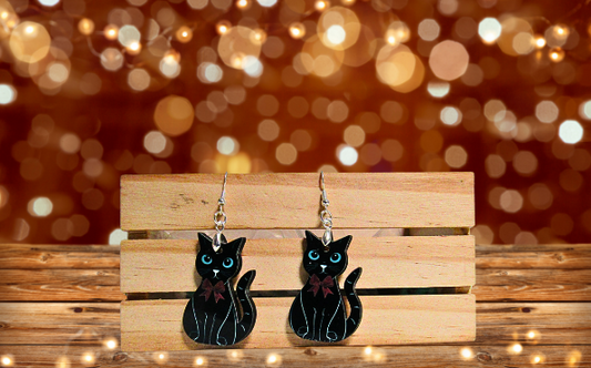 Cat Shaped Sublimated Earrings 1.5 inch
