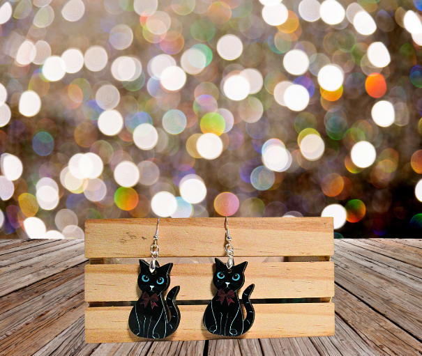 Cat Shaped Sublimated Earrings 1.5 inch