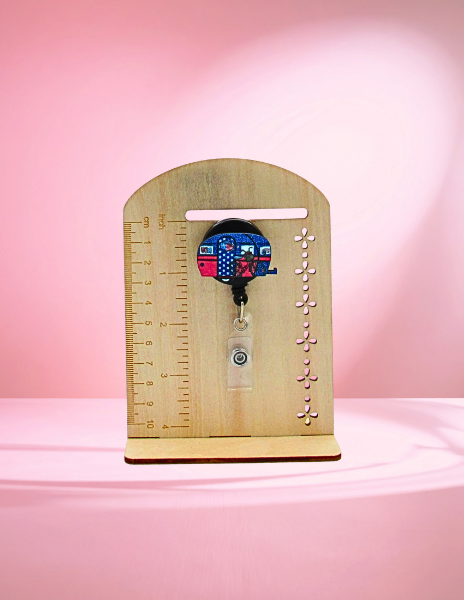 MDF- Camper Shaped Sublimated Badge Reel