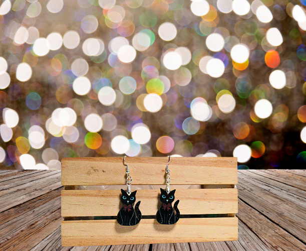 Cat Shaped Sublimated Earrings 1 inch