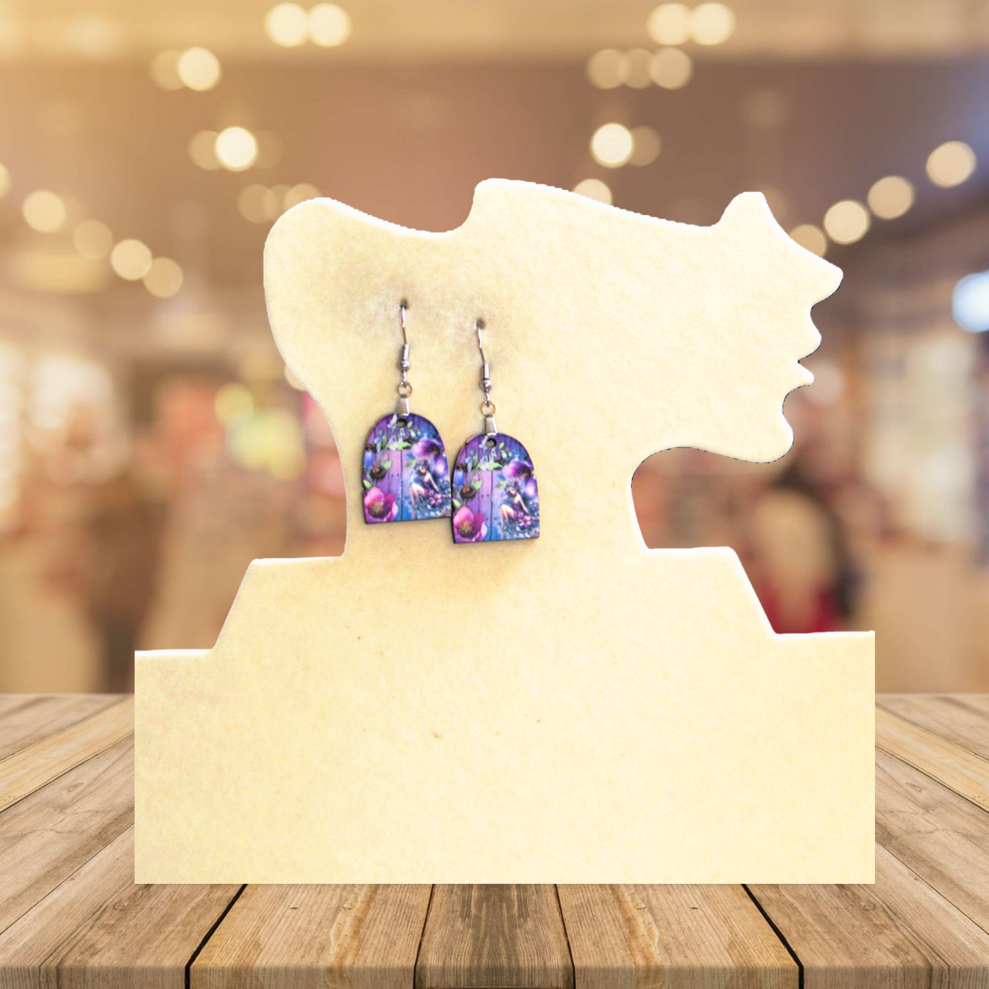 Fairy Door Shaped Sublimated Earrings