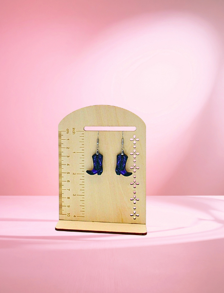 MDF-Cowboy Boot Shaped Sublimated Earrings 1 inch