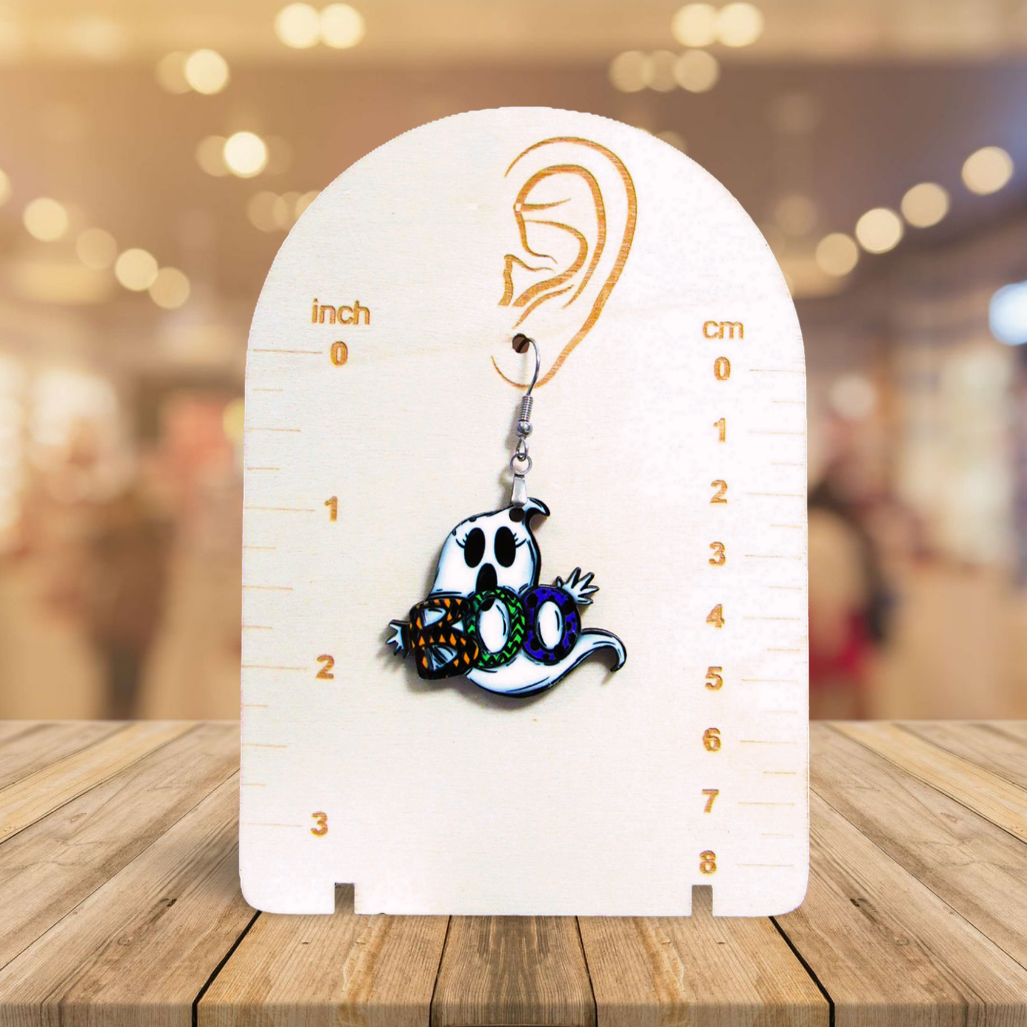 Boo Ghost Shaped Sublimated Earrings