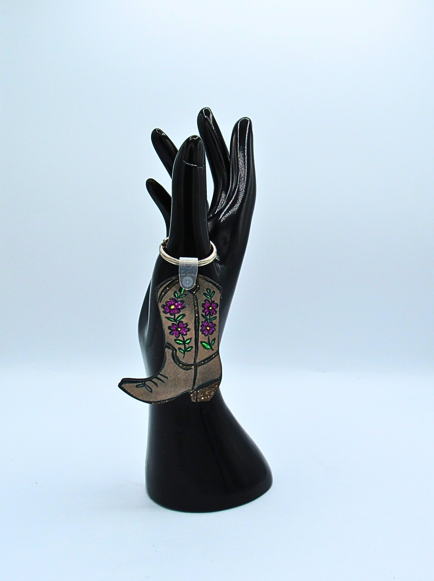 MDF- Cowboy Boot Shaped Sublimated Keychain