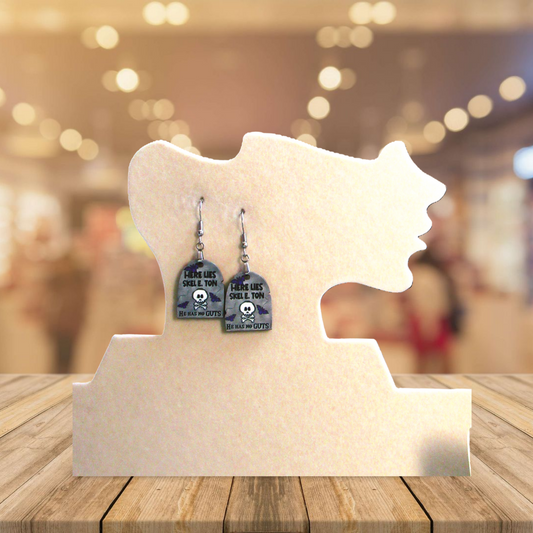 Grave Stone Shaped Sublimated Earrings 1 inch