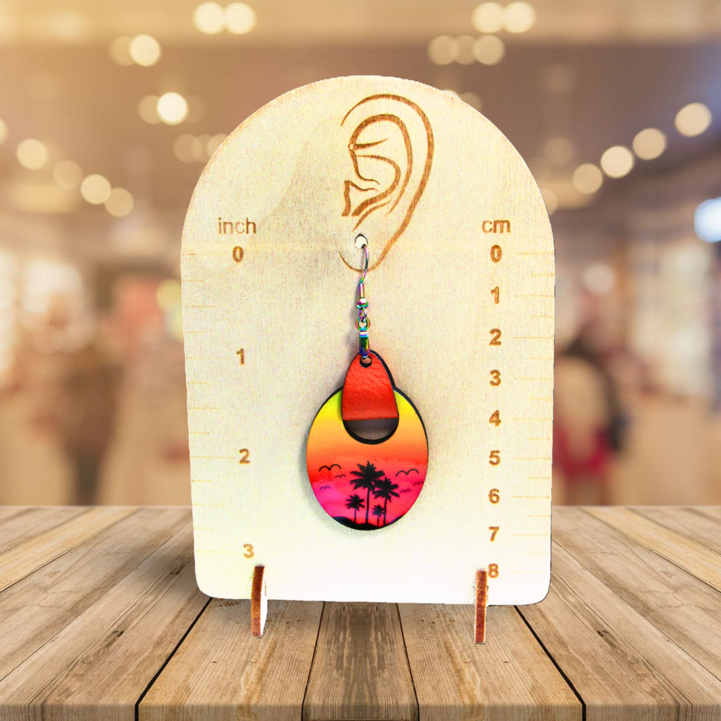 Boho Oval Shaped Sublimated Earring