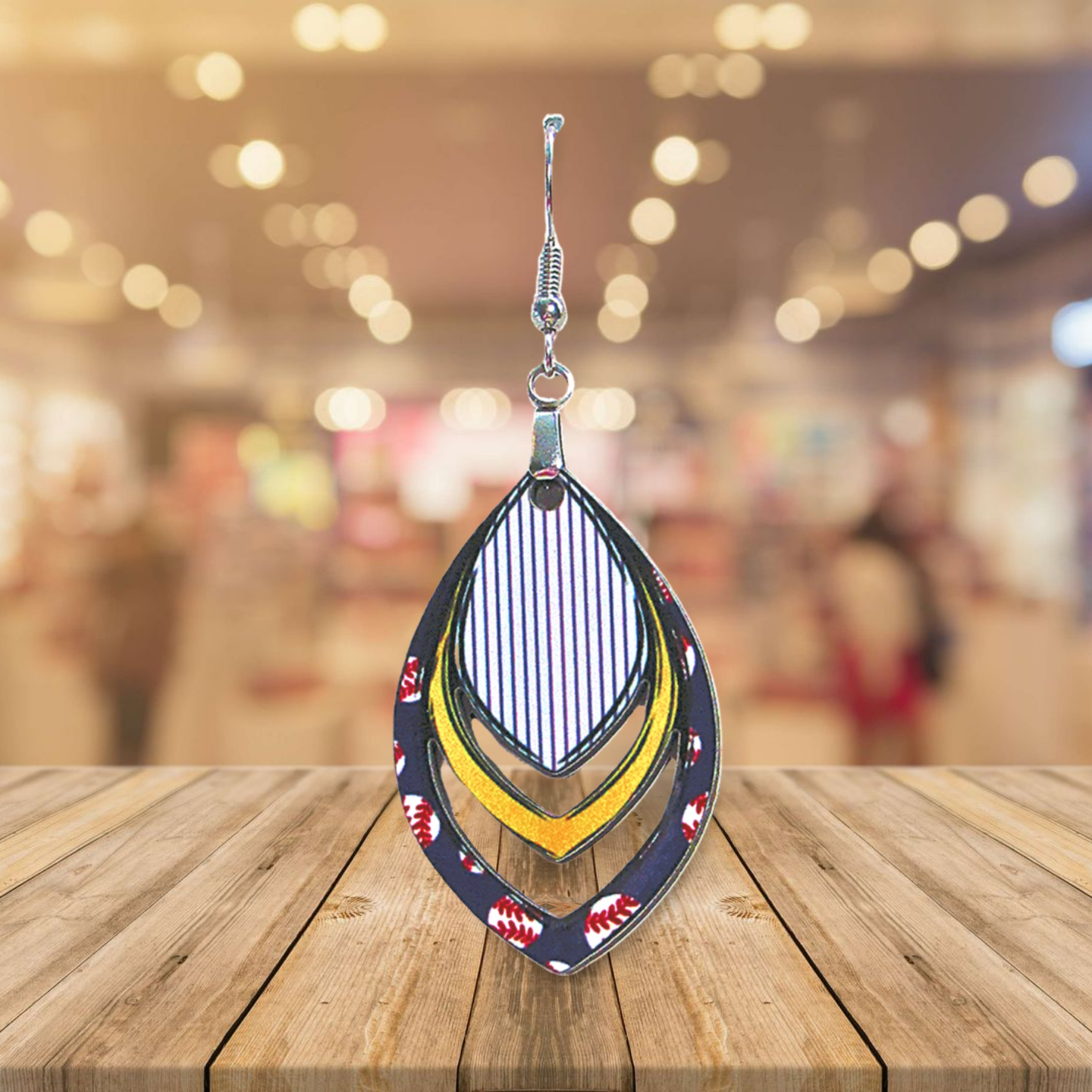 Open Teardrop Shaped Sublimated Earrings 1.5 inch