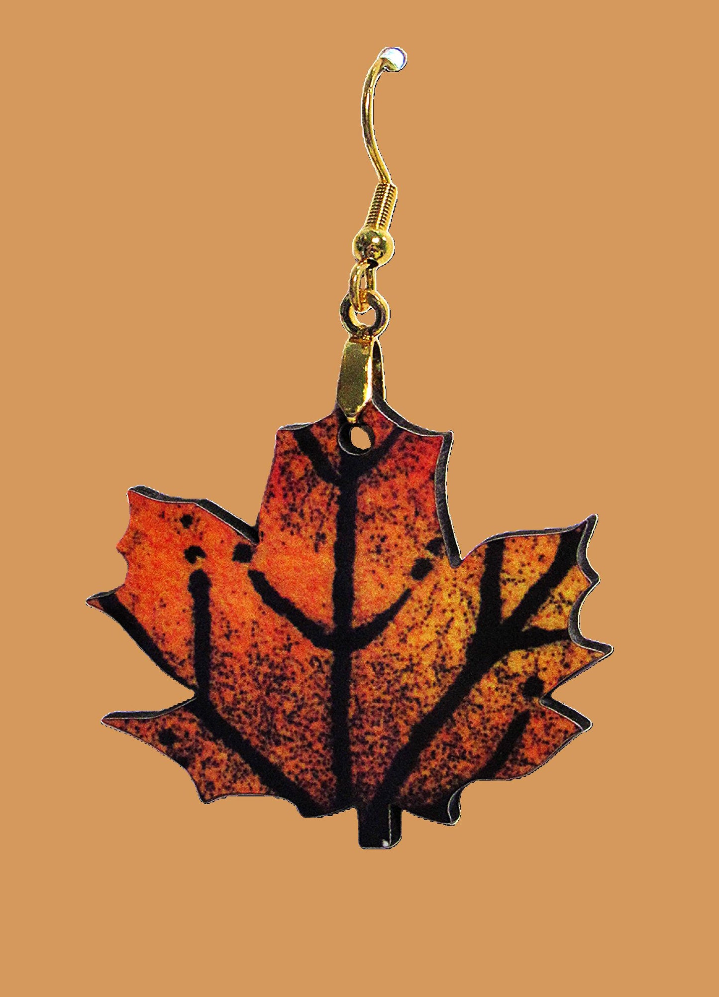 Maple Leaf Shaped Sublimated Earring 1.5 inch