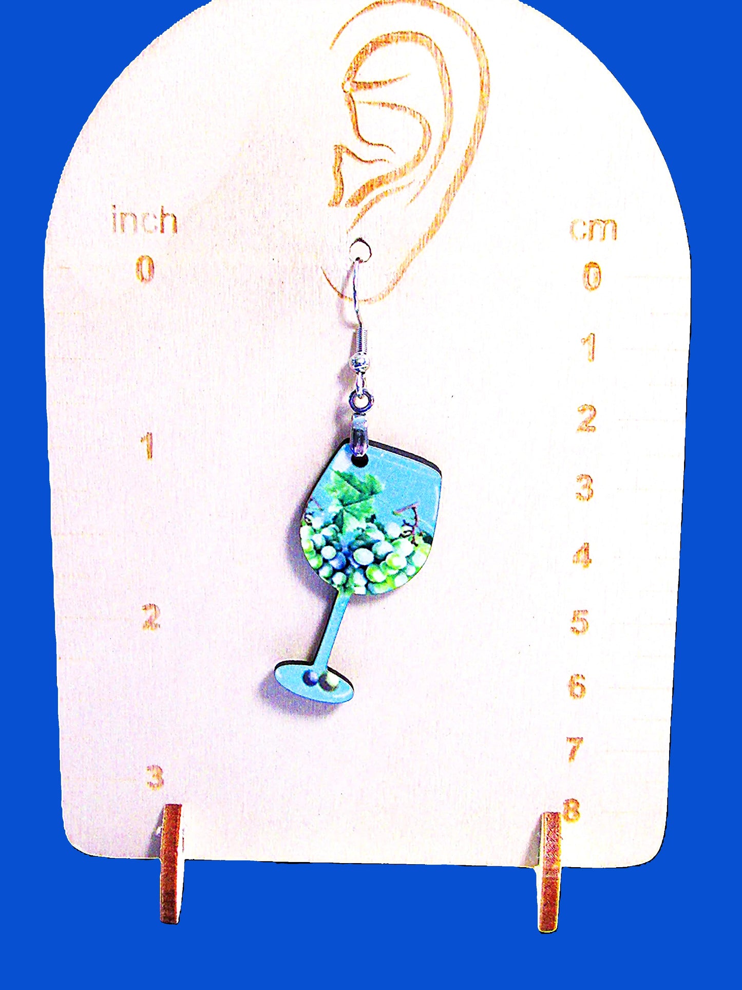 Wine Glass Shaped Sublimated Earrings