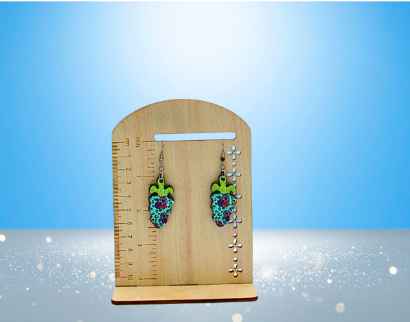 MDF- Wavy Carrot Shaped Sublimated Earrings 1.5 inch