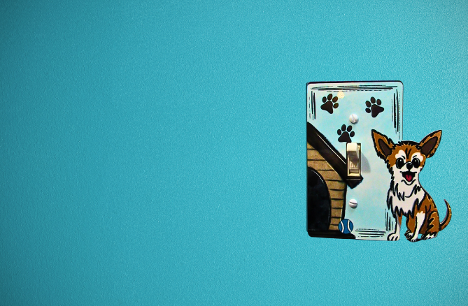 MDF- Chihuahua Shaped Sublimated  Light Switch Plate Cover
