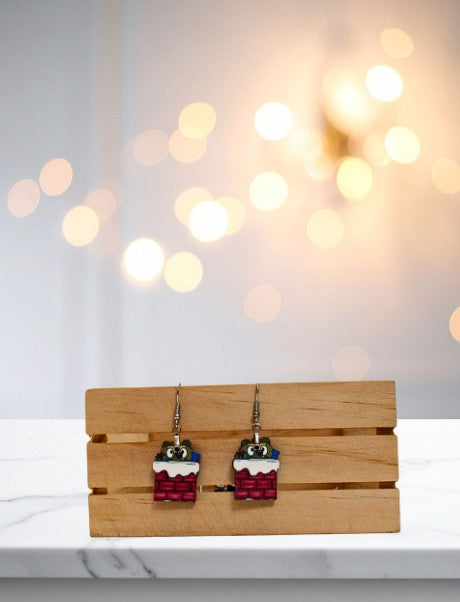 Dog Chimney Shaped Sublimated Earrings