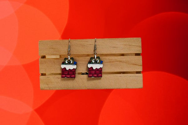 Dog Chimney Shaped Sublimated Earrings