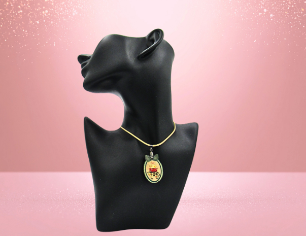 MDF-Scalloped Frame With Bow Shaped Childs Sublimated Necklace