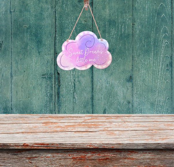 Cloud Shaped Sublimated Door Hanger