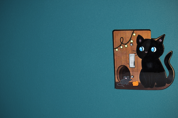 Cat Shaped Sublimated Light Switch Plate