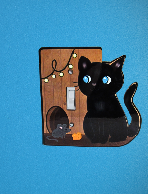 Cat Shaped Sublimated Light Switch Plate