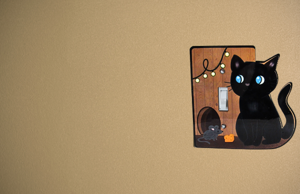 Cat Shaped Sublimated Light Switch Plate
