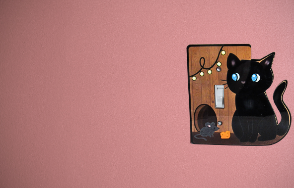 Cat Shaped Sublimated Light Switch Plate