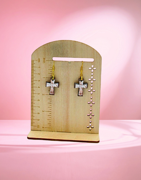 MDF-Cross Shaped Sublimated Earrings 1 inch