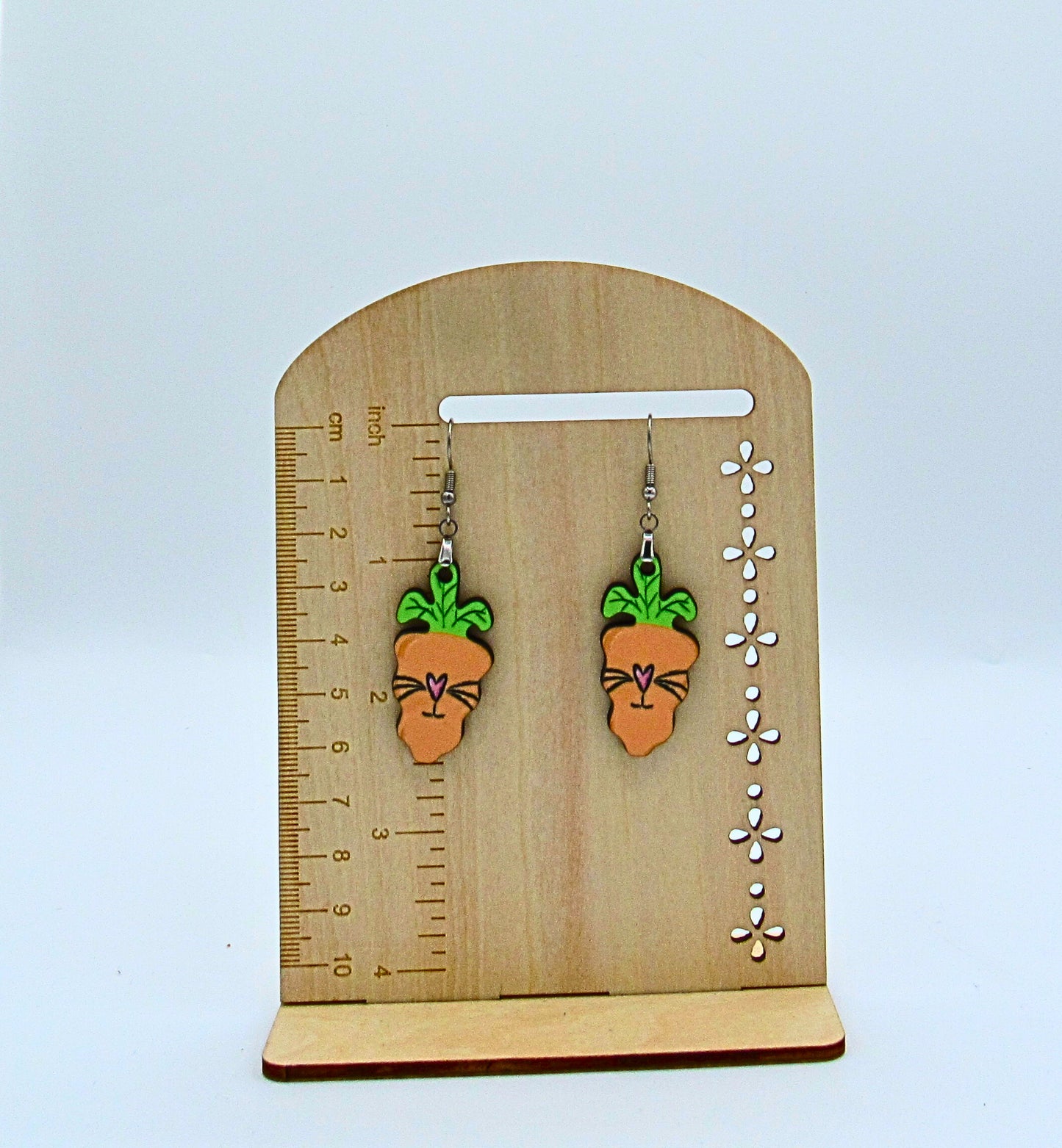 MDF- Wavy Carrot Shaped Sublimated Earrings 1.5 inch