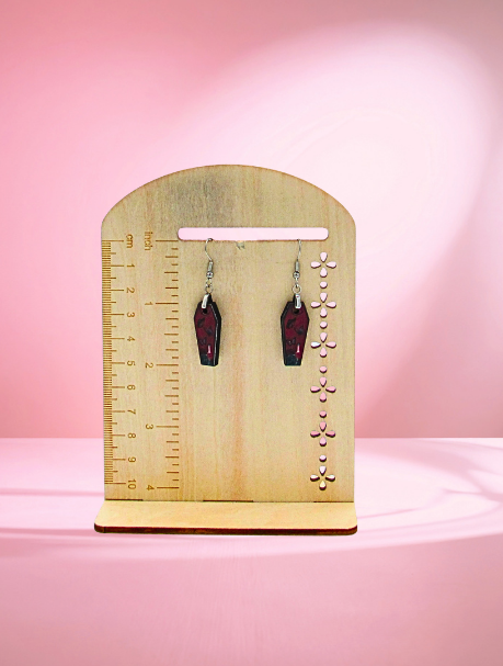 MDF-Coffin Shaped Sublimated Earrings 1 inch