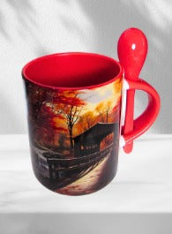 11 oz. Colored Sublimated Mug with Spoon