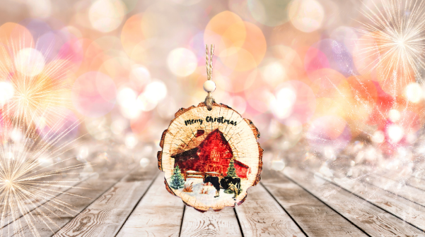 Wooden Slice Sublimated Ornament