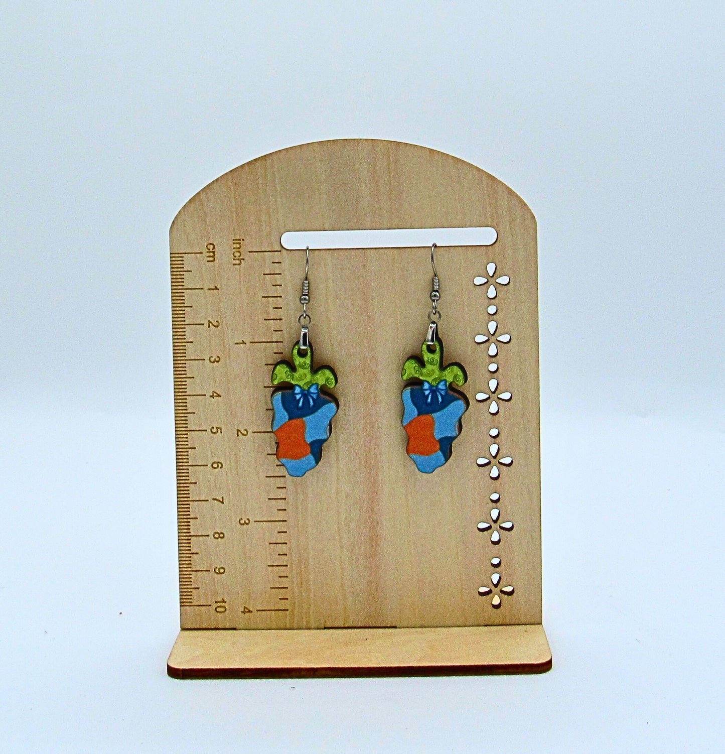MDF- Wavy Carrot Shaped Sublimated Earrings 1.5 inch