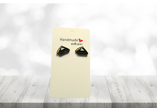 MDF-Pie Slice Shaped Sublimated Stud Earrings