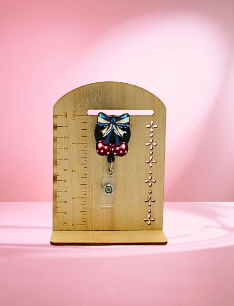 MDF-Cherry Bow Shaped Sublimated Badge Reel