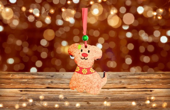 Gingerbread Dog Shaped Sublimated Ornament