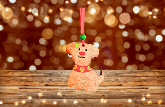 Gingerbread Dog Shaped Sublimated Ornament