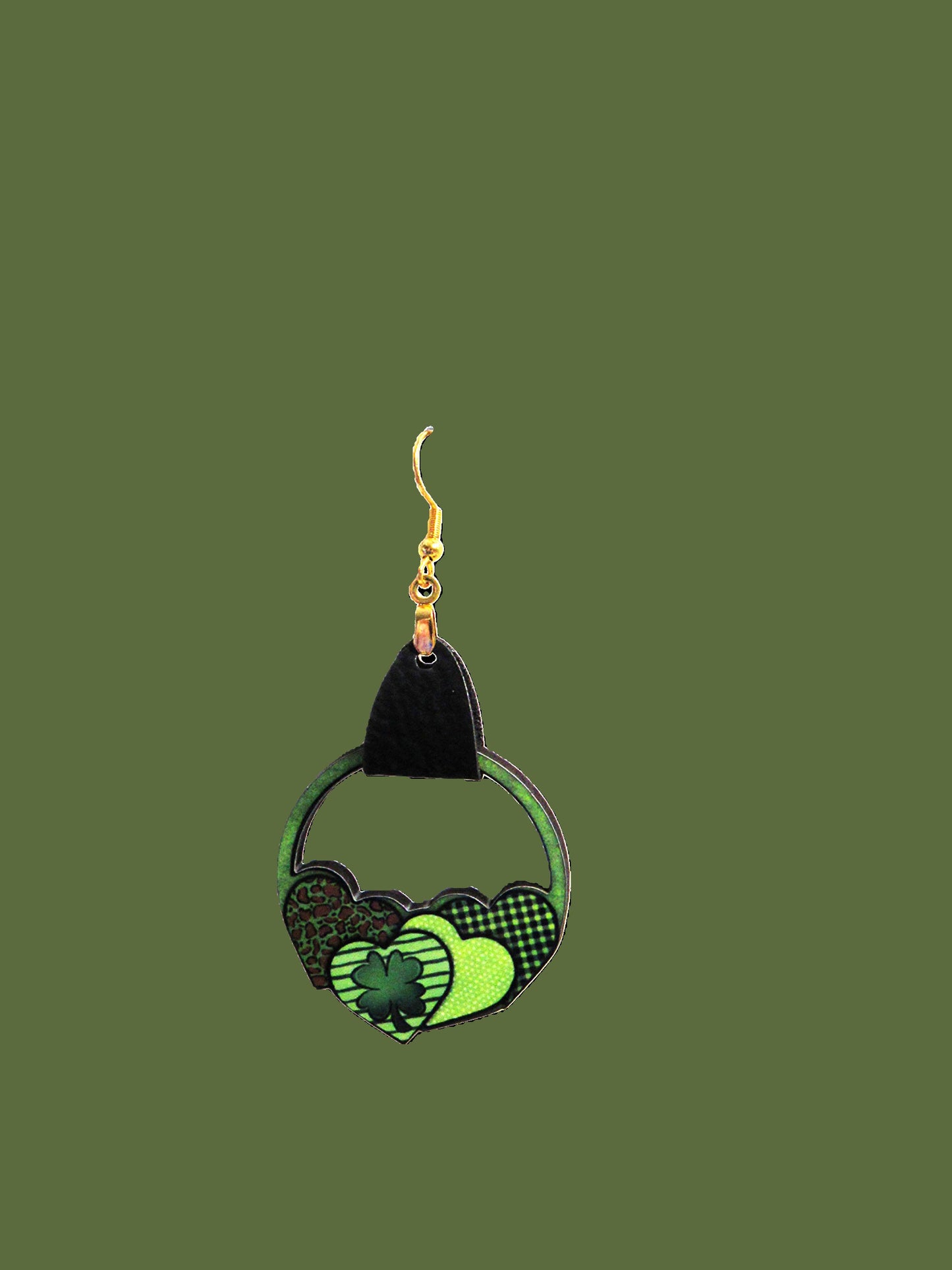 Round Heart Cluster Shaped Sublimated Earring