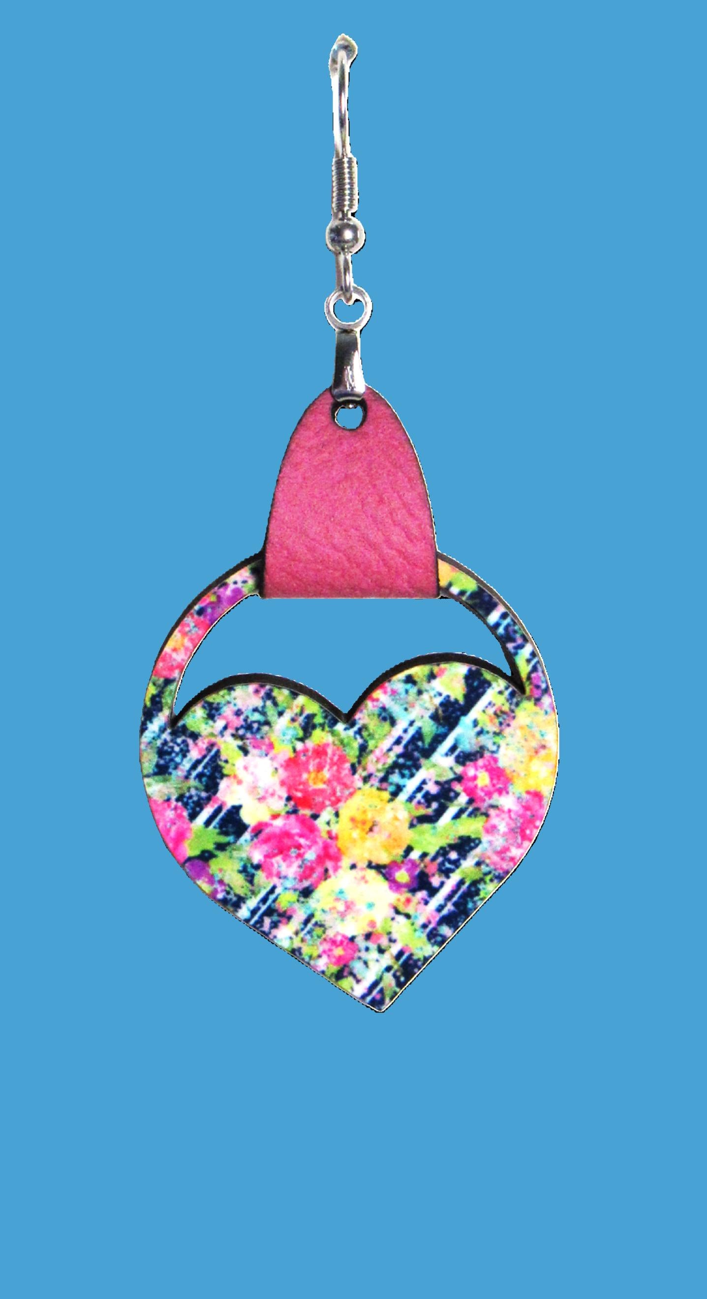 Round  Heart Shaped Sublimated Earring
