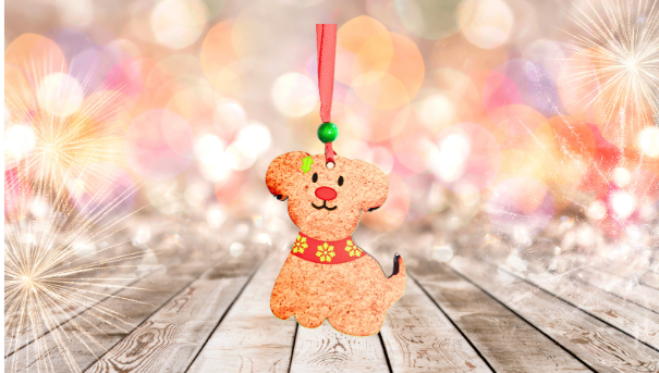 Gingerbread Dog Shaped Sublimated Ornament