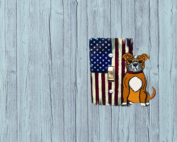 MDF- Pitbull Shaped Sublimated  Light Switch Plate Cover